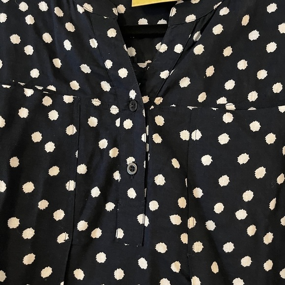 Maeve Black and white polka dot split neck blouse - Picture 4 of 7